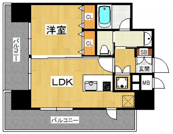 博多駅 徒歩16分 13階の物件間取画像